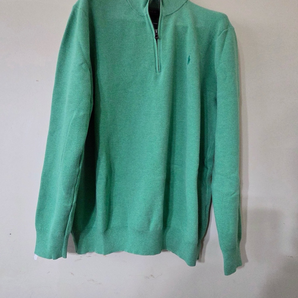 Ralph Lauren Green Zip-Up Sweater